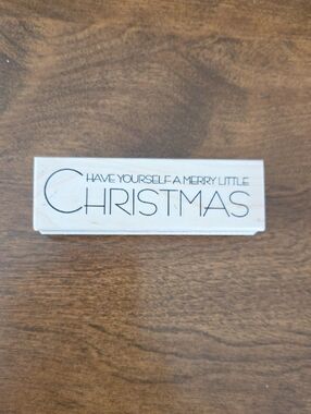 Rustic White 'Have Yourself a Merry Little Christmas' Wooden Stamp